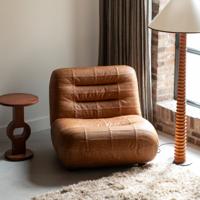 Dutchbone Fauteuil 'Wyatt' Wax Leder, kleur Cognac