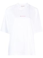 Marni t-shirt en coton à logo imprimé - Blanc