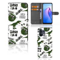 Telefoonhoesje met Pasjes voor OPPO Reno8 Dinosaurus - thumbnail