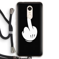 Middle finger black: Xiaomi Redmi 5 Transparant Hoesje met koord