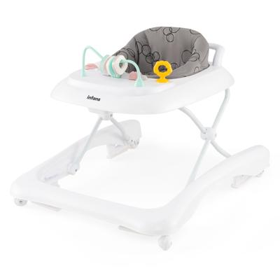 Opvouwbare Loopstoeltje Activiteitencentrum voor Peuters met 3 Verstelbare Hoogtes Staand Speelgoed voor Baby's-Grijs
