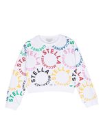 Stella McCartney Kids sweat en coton à logo imprimé Circular - Blanc