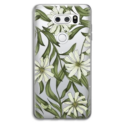 Wit bloemenpatroon: LG V30 Transparant Hoesje