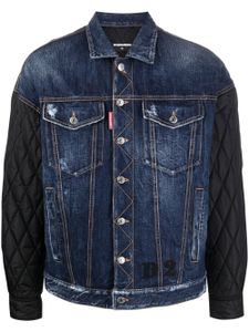 DSQUARED2 veste en jean à manches contrastantes - Bleu