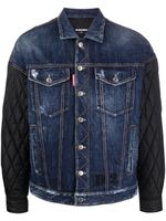 DSQUARED2 veste en jean à manches contrastantes - Bleu