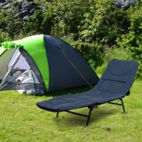 Opklapbaar Campingbed Licht Draagbaar Campingbed met 6-Standen Verstelbare Rugleuning Liggend Campingbed voor Kantoor Reizen