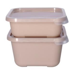 Vershoudbakjes nestbaar - 5 delig - BPA vrij - meal prep - 5x diverse maten - Beige