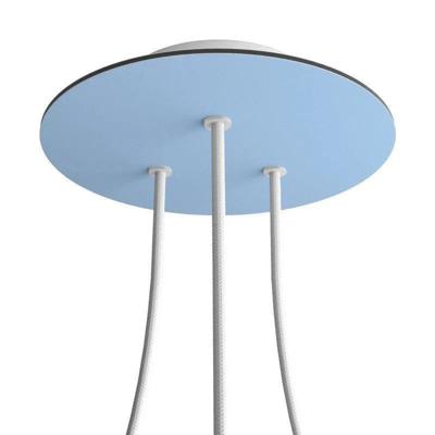 Ronde plafondkap minimalistisch 3 uitgangen - lichtblauw 20 cm