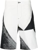 Alexander McQueen bermuda en coton à motif abstrait - Blanc