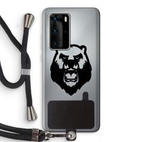Angry Bear (black): Huawei P40 Pro Transparant Hoesje met koord