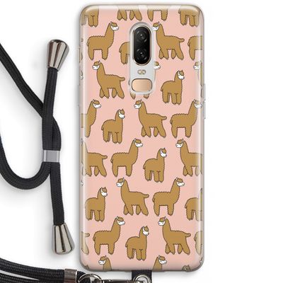 Alpacas: OnePlus 6 Transparant Hoesje met koord