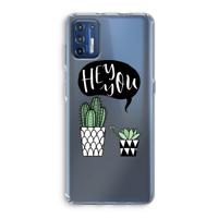 Hey you cactus: Motorola Moto G9 Plus Transparant Hoesje - thumbnail