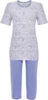 Katoenen bloemen pyjama blauw