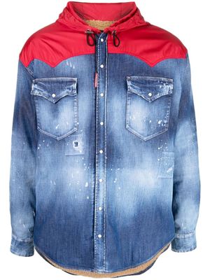 DSQUARED2 veste en jean à capuche - Bleu