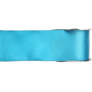 1x Hobby/decoratie turquoise satijnen sierlinten 2,5 cm/25 mm x 25 meter