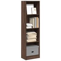 Boekenkast 40x24x143 cm bewerkt hout bruin eikenkleurig - thumbnail