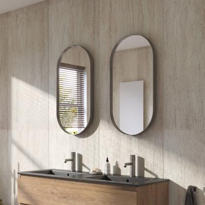 Ben Vita ovale spiegel 40x80 cm Geborsteld RVS