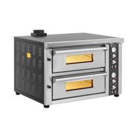 Elektrische Pizzaoven - 4+4 x 33 cm - 2 kamers - 8400 W - 400 V - vuurvaste steen - Royal Catering