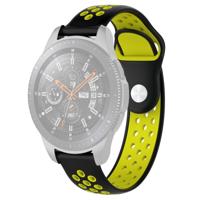 Dubbele kleur polsband horloge band voor Galaxy Watch 46mm (zwart geel)