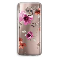 Geschilderde bloemen: Motorola Moto G6 Transparant Hoesje - thumbnail
