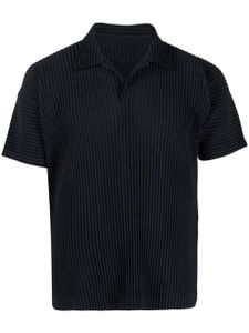 Homme Plissé Issey Miyake polo à col effet plissé - Bleu