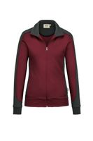 Hakro 277 Women's sweat jacket Contrast MIKRALINAR® - Burgundy/Anthracite - M