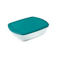Pyrex Cook and Store Glazen Schaal met Deksel 2.5L Groen/Transparant Pyrex Cook and Store Glazen Schaal met Deksel 2.5L Groen/Transparant