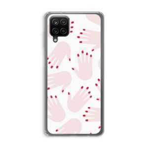 Hands pink: Samsung Galaxy A12 Transparant Hoesje