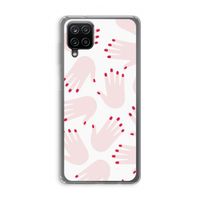 Hands pink: Samsung Galaxy A12 Transparant Hoesje