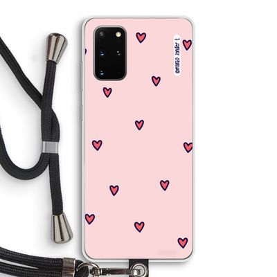 Hartjes: Samsung Galaxy S20 Plus Transparant Hoesje met koord