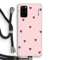 Hartjes: Samsung Galaxy S20 Plus Transparant Hoesje met koord