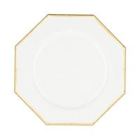 Onderbord Hexagon dia33cm wit/goud