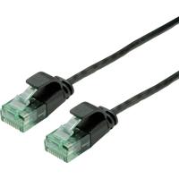 roline recycled material RJ45 (cross) Netwerkkabel Aansluitkabel CAT 6A U/UTP 1 m Zwart