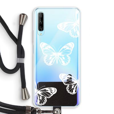 White butterfly: Huawei P Smart Pro Transparant Hoesje met koord