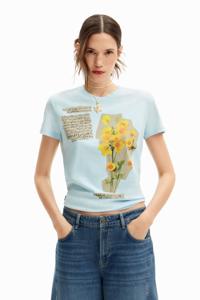 Bloemenpatches T-shirt - BLUE - XS