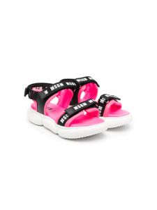 MSGM Kids sandales à logo imprimé - Noir