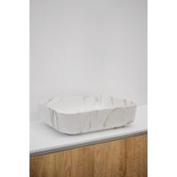 Waskom Riho Marmic Rechthoek 50x39x13 cm Mat Wit Marmer Keramiek Riho