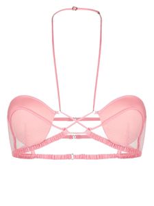 Nensi Dojaka soutien-gorge à empiècements en tulle - Rose