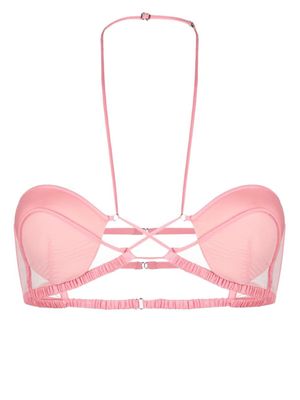 Nensi Dojaka soutien-gorge à empiècements en tulle - Rose