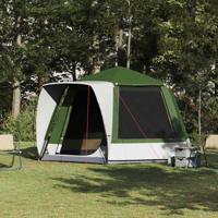 VidaXL Camping tent huisje met dak groen 420 x 420 x 227 cm polyester