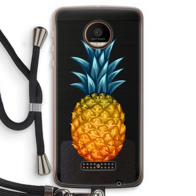 Grote ananas: Motorola Moto Z Force Transparant Hoesje met koord