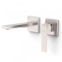 Wastafelmengkraan Inbouw Tres Slim Exclusive 2 Delen Rechte Uitloop en Hendel RVS