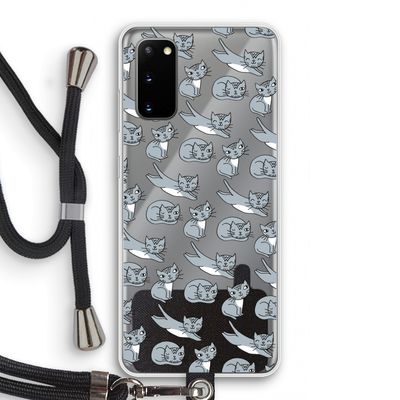 Poezen: Samsung Galaxy S20 Transparant Hoesje met koord