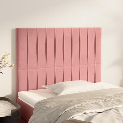 Hoofdborden 2 st 90x5x78/88 cm fluweel roze
