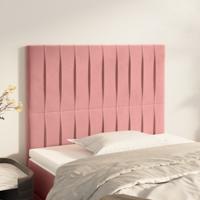 Hoofdborden 2 st 90x5x78/88 cm fluweel roze