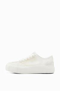 Sneakers met plateauzool en transparante onderdelen - WHITE - 37