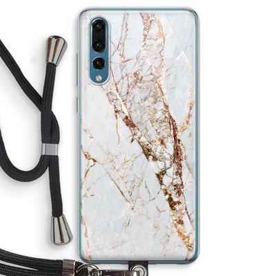 Goud marmer: Huawei P20 Pro Transparant Hoesje met koord