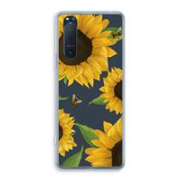 Sunflower and bees: Sony Xperia 5 II Transparant Hoesje