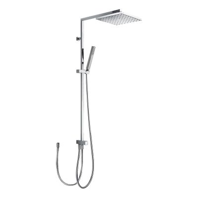 Tres Cuadro glijstang set met regendouche 95 cm vierkant chroom