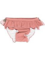 Donsje culotte de bain en crépon à taille péplum - Rose
